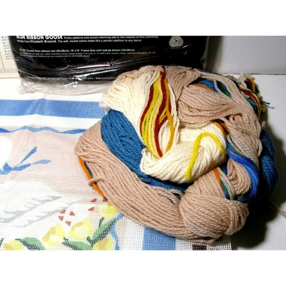 Dimensions Needlepoint Blue Ribbon Goose Spring Easter Tulips (Open Package) - Picture 5 of 6